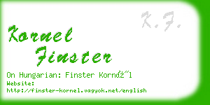 kornel finster business card